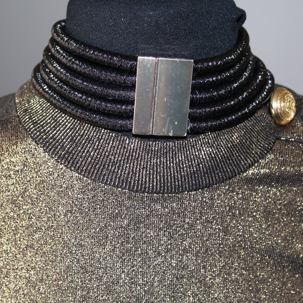 Coiled stacked choker necklace and bracelet set